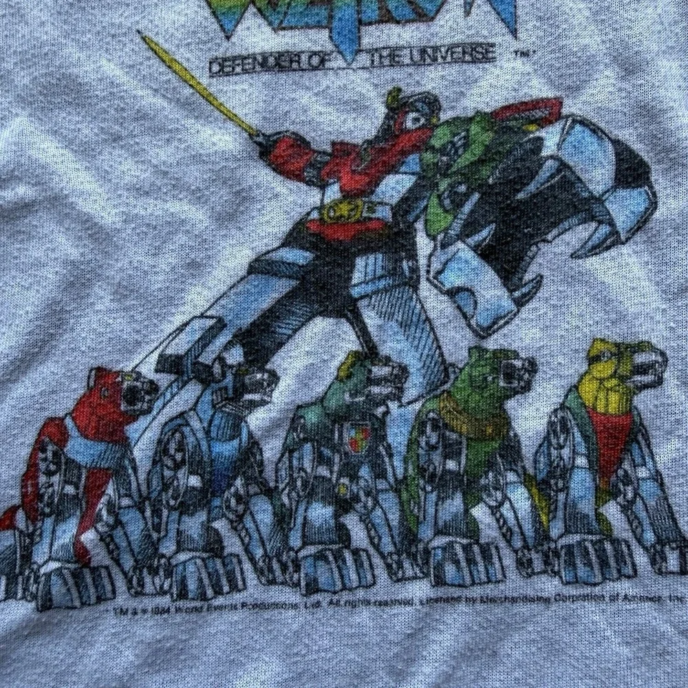 Vintage Voltron Shirt Boys XS Pajama Top Cartoon Robot Graphic 80s Defender